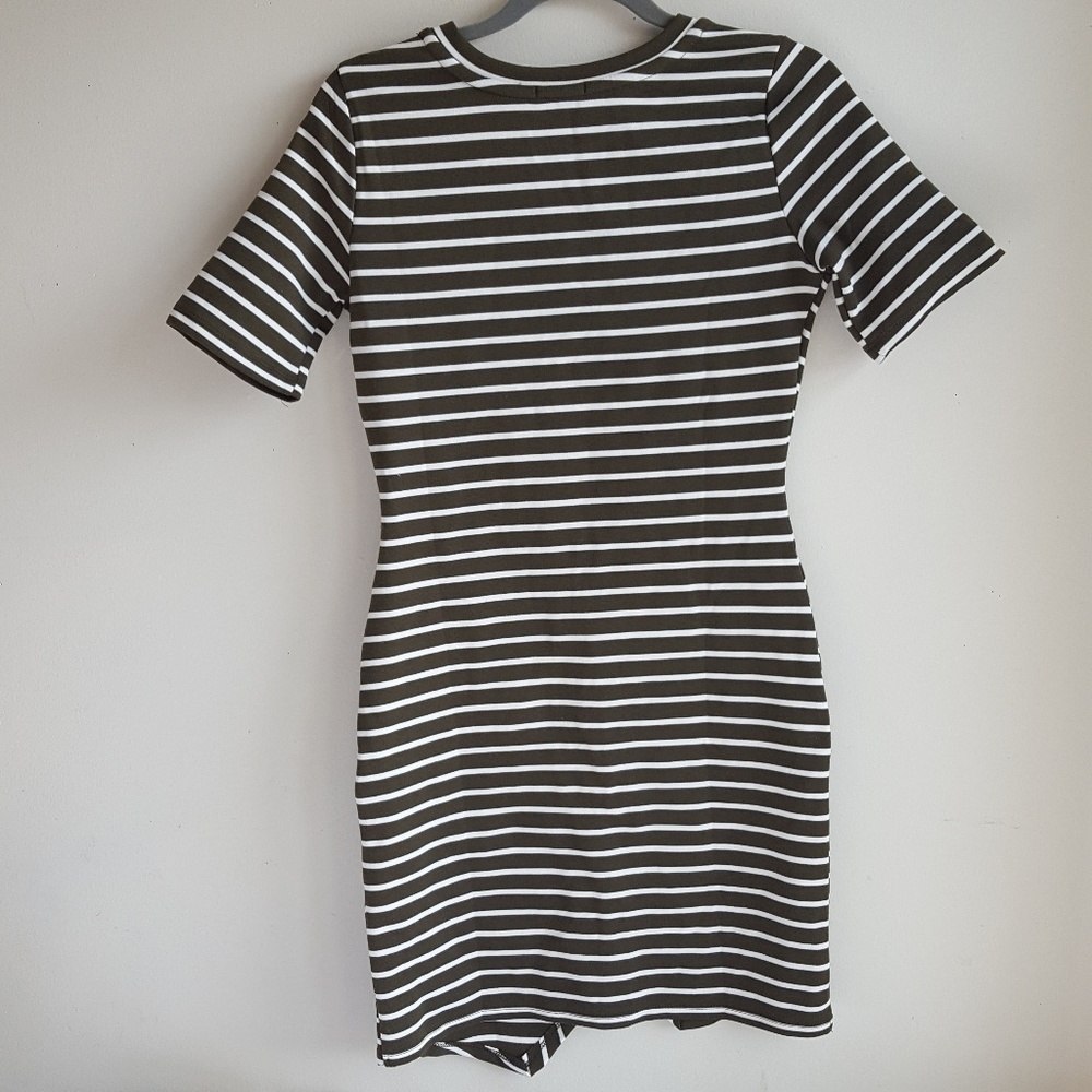 Iris Asymmetric Bodycon Striped  Dress - Picture 2 of 3